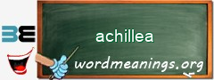 WordMeaning blackboard for achillea